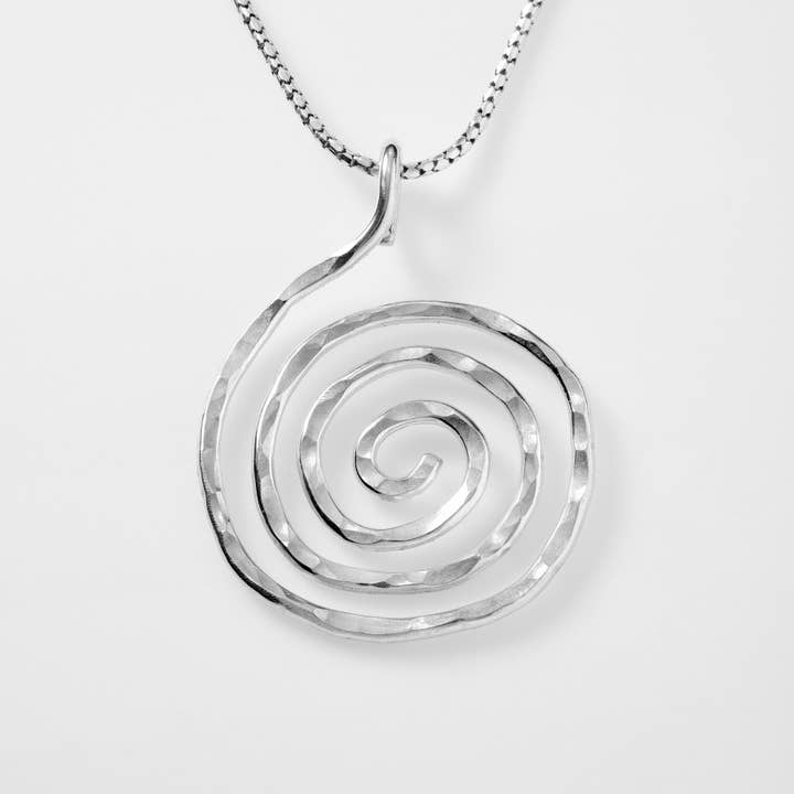 Pingente espiral N06 na corrente de prata esterlina sólida por atacado de Serendipity Creations