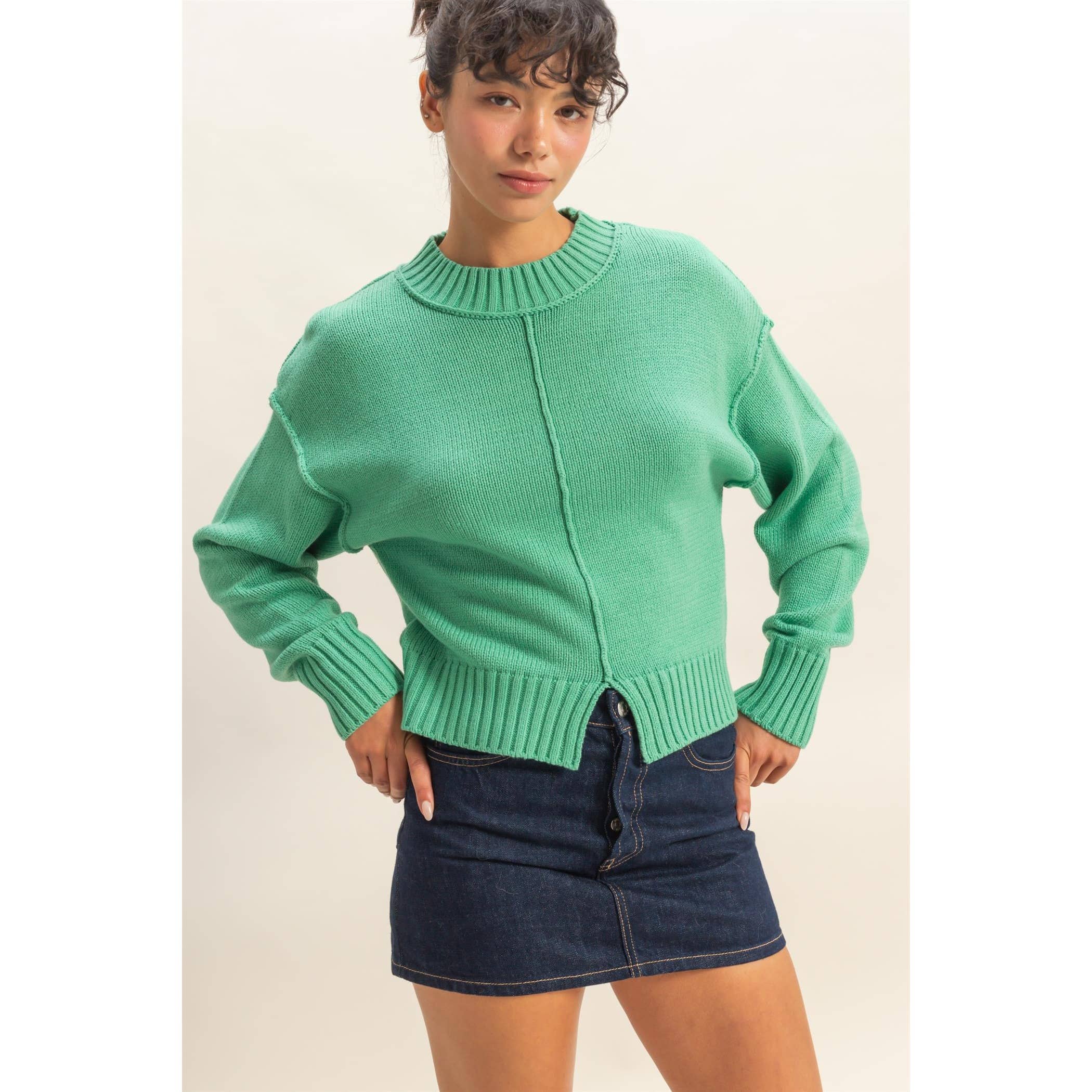 HYFVE – Großhandel Strickpullover – Damen – Pullover mit Stehkragen und Naht vorne16