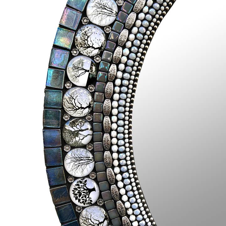 Oval/Round: Grey Winter Bodhi for wholesale by Zetamari Mosaic Artworks