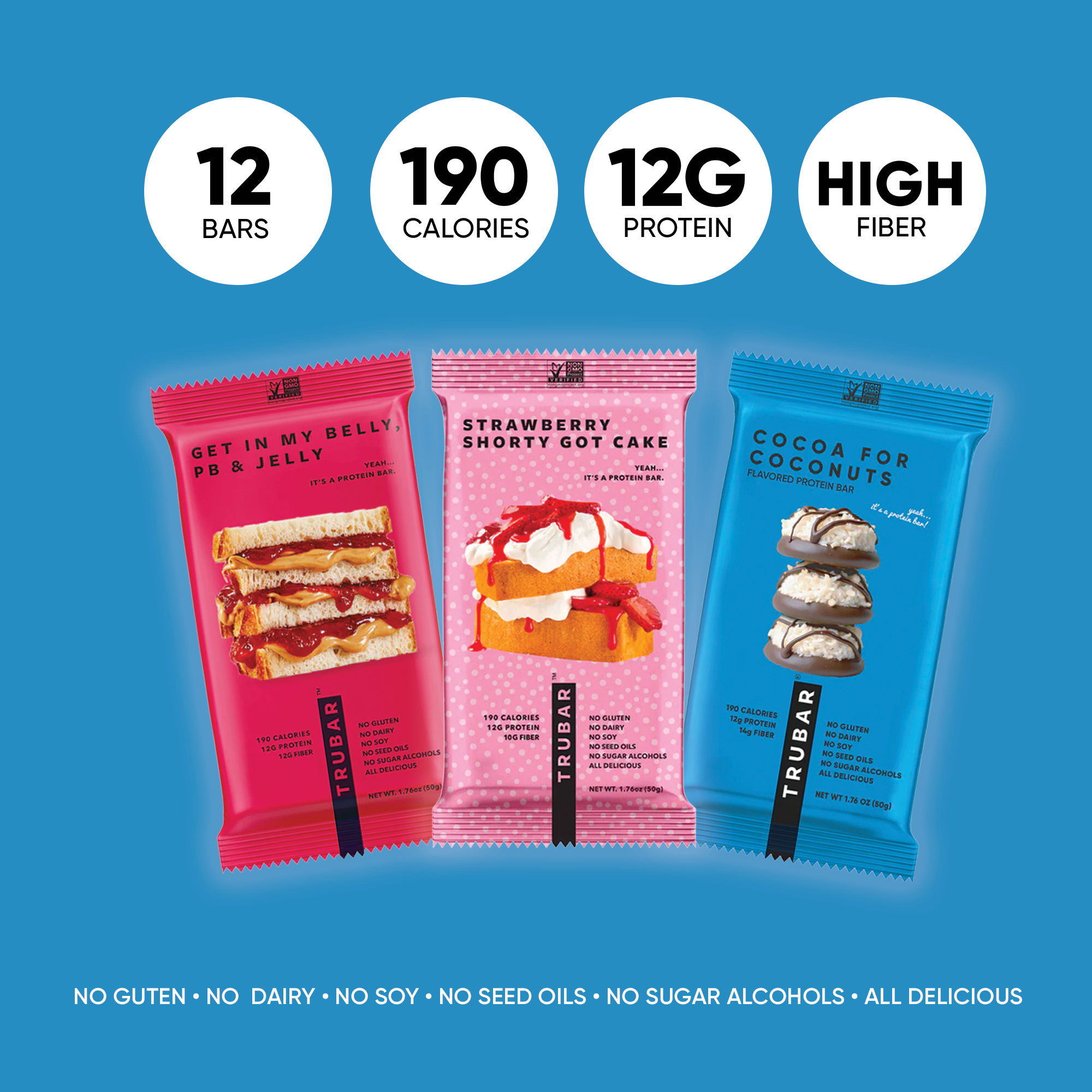 TRUBAR - Wholesale Snack Bar - NEW! 🍓🥥 Variety Pack: Feelin' Fruity1