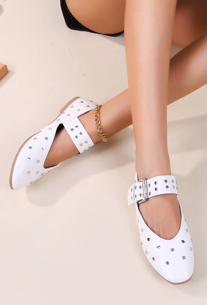 BELLICY / Cink-me - Wholesale Flats - Women's - Ballet flats with square adjustable buckle strap in, PS888-181