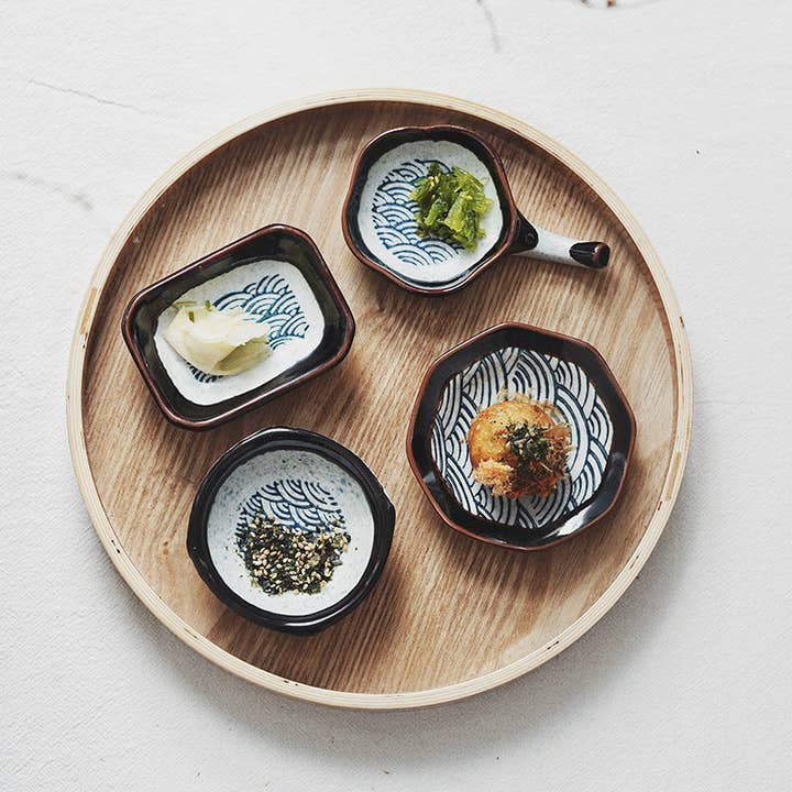 Gohobi Creative Japanese Ceramic Wave Pattern Sauce Dish for wholesale by Gohobi (We cover U.S. import duties)