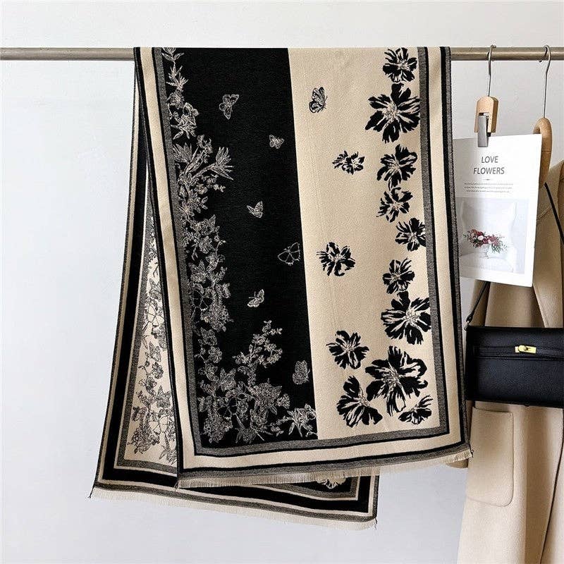 Ekartini - Wholesale Scarf - Women's - Women's Double-Sided Camellia Scarf   Chanel-Style Elegant Warm Neck Warmer Shaw2