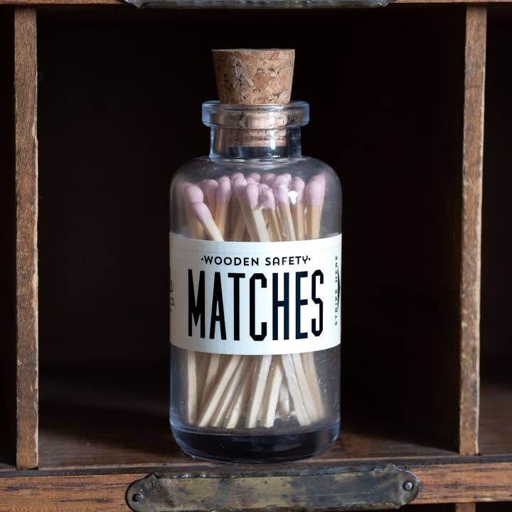 Made Market Co. - Wholesale Matches - Mini Apothecary Vintage Light Pink Matches0