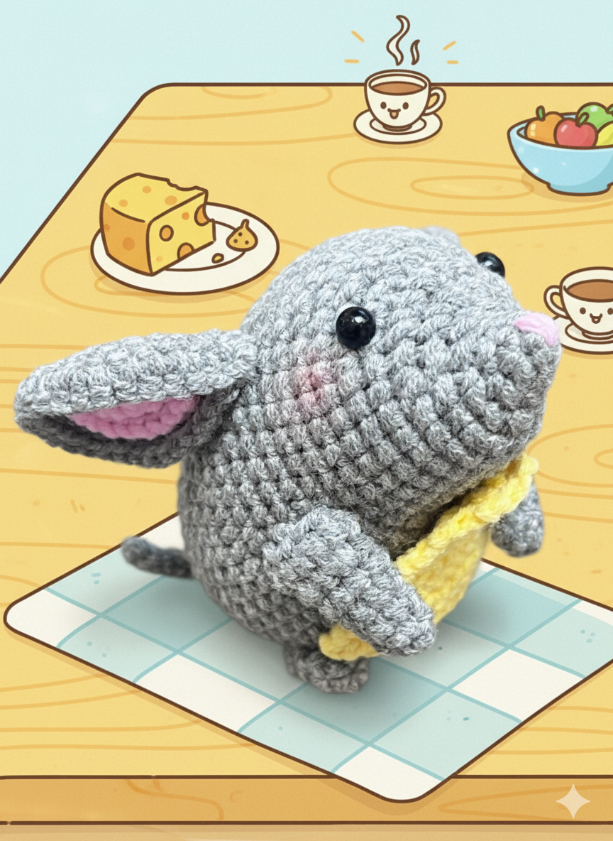 Happy Vanilla Handmade – wholesale Decorative tabletop object – Mouse, the Cheese Thief1