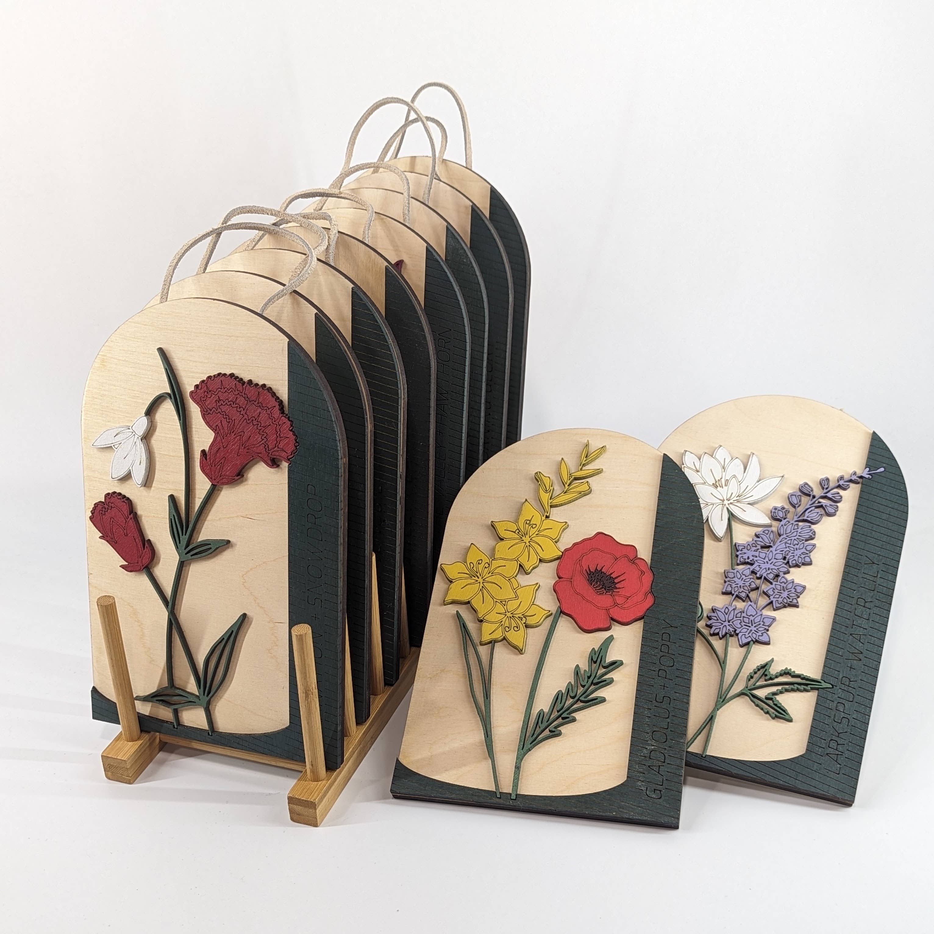 Makery Maven Co. - Wholesale Wall Accent - Birth Flower Wall Art | Individual Months of Collection9