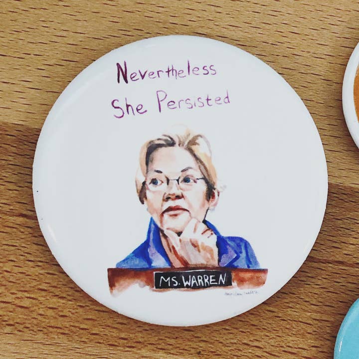 Elizabeth Warren, Pin, pin activismo feminista para venta al por mayor de Gray Day Studio