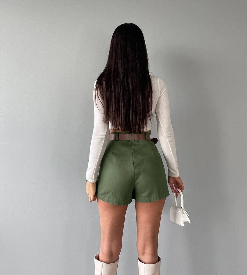 Sweetkama - Wholesale Skort - Women's - Solid Color High Waist Ladies Short KQ702610