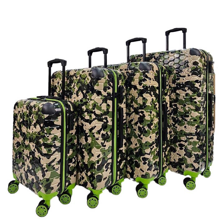 Hardshell Camo Robust ABS Suitcase Set for wholesale by Infinity Leather (Upperclass Fashions Ltd)