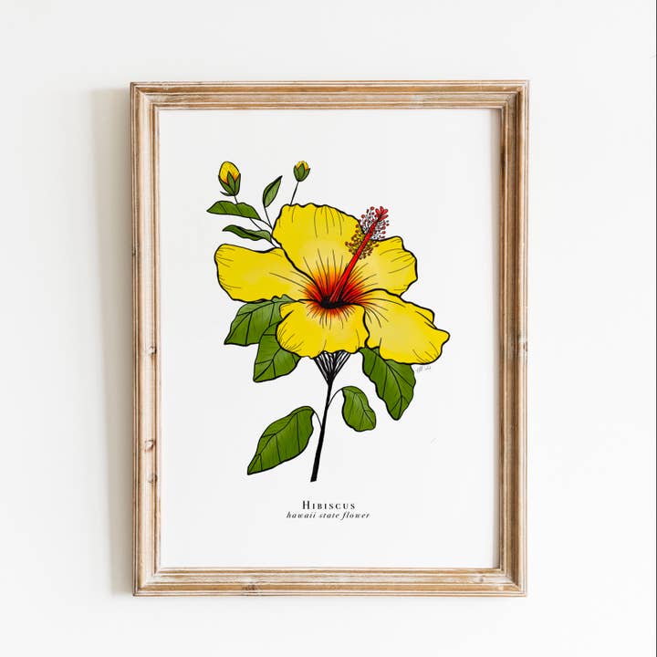 Imprimé floral de l'État d'Hawaï | Imprimé fleur d'hibiscus pour la vente par Erika Layne Art