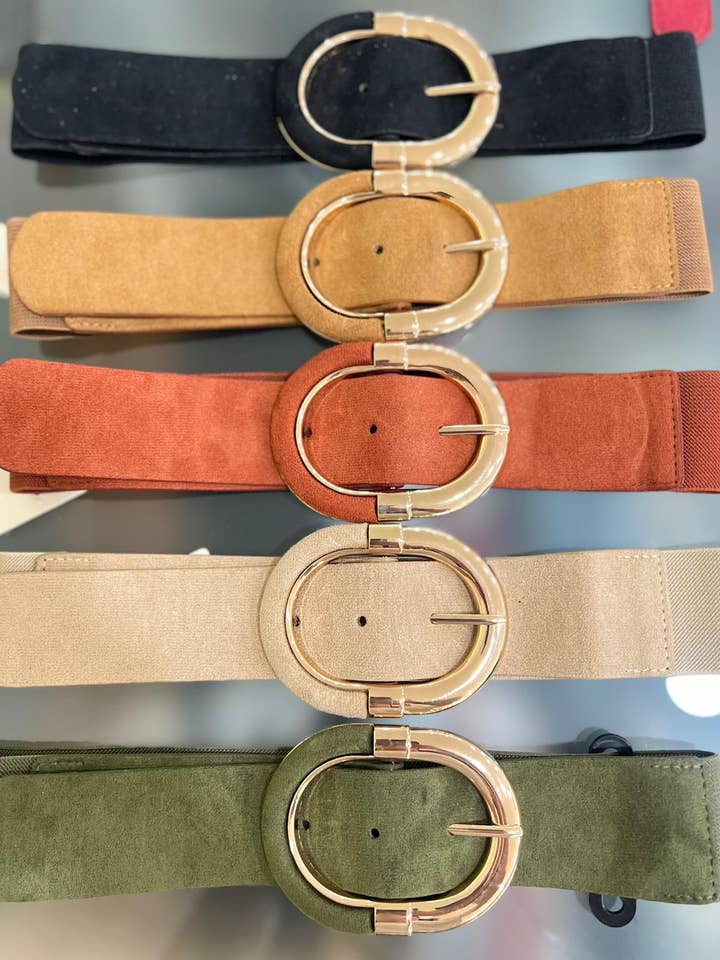 Suede belt with elastic for wholesale by ADORA