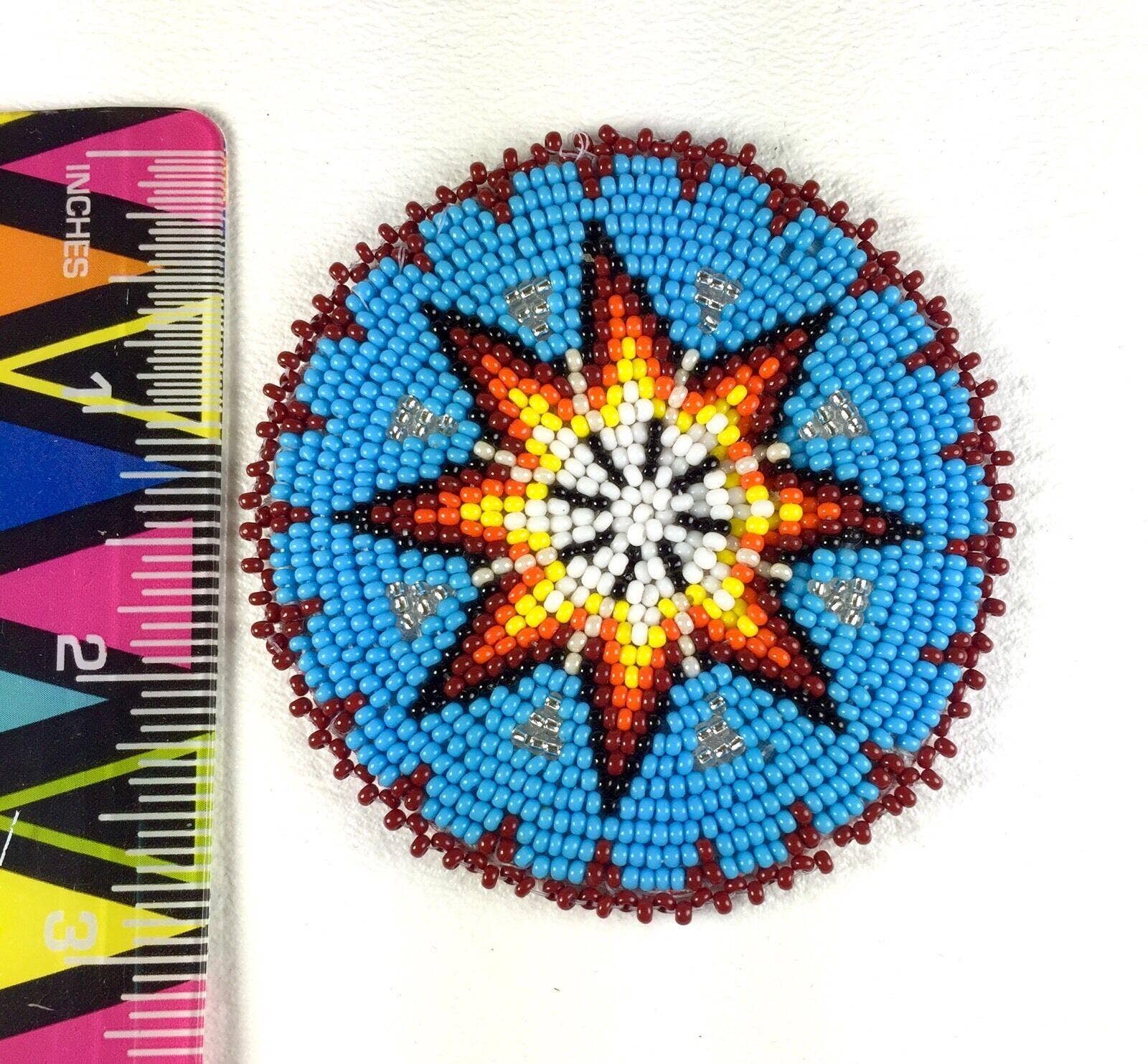 BEADS CORNER – Großhandel Bastelset – Native Style Handmade Türkisblau Stern Perlenapplikationen Rosette Q53/151