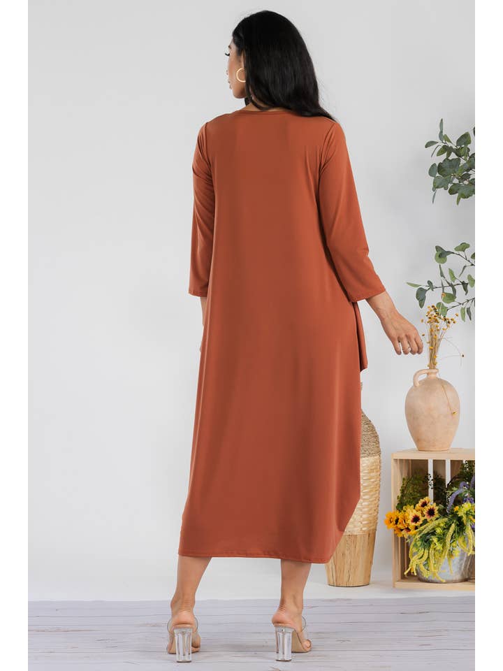 H&H Fashion Inc. - Wholesale Dress - Women's - SAN151R-SOLID - Harem Midi Dress