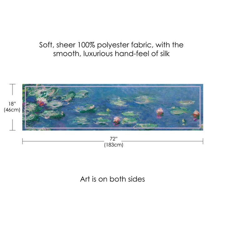 RainCaper – wholesale Scarf – Women's – Sheer Scarf - Monet Water Lilies