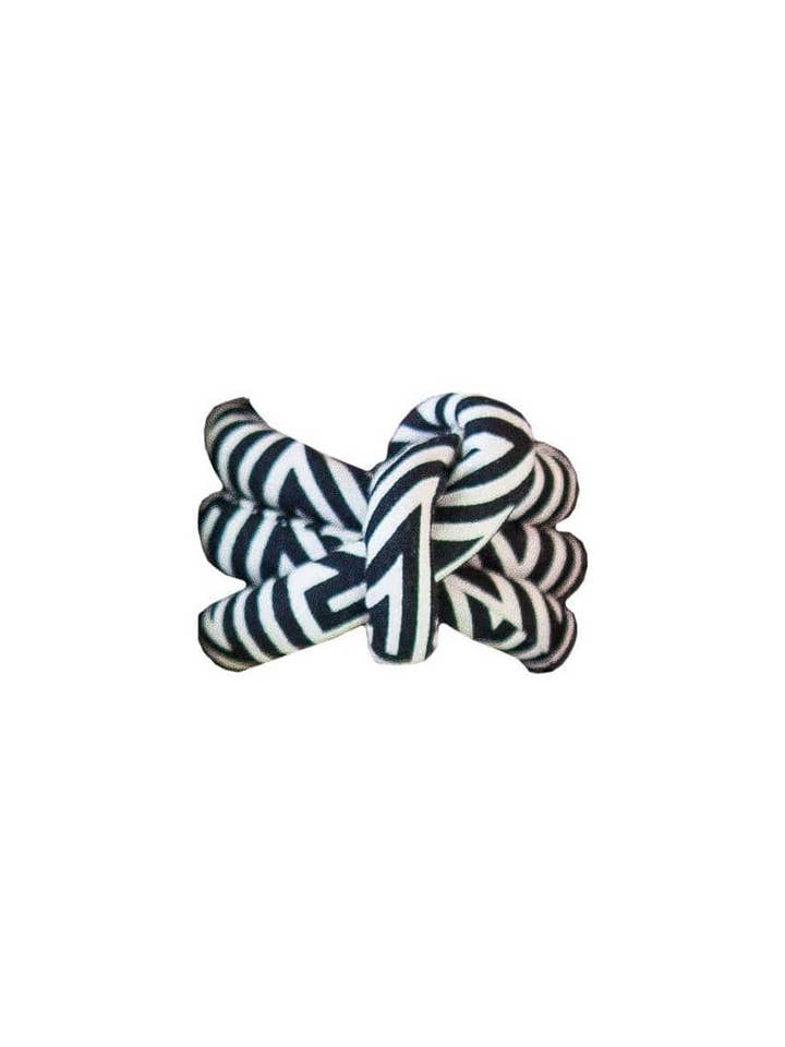 greek key licorice black printed cloth napkin rings for wholesale by Hen House Linens