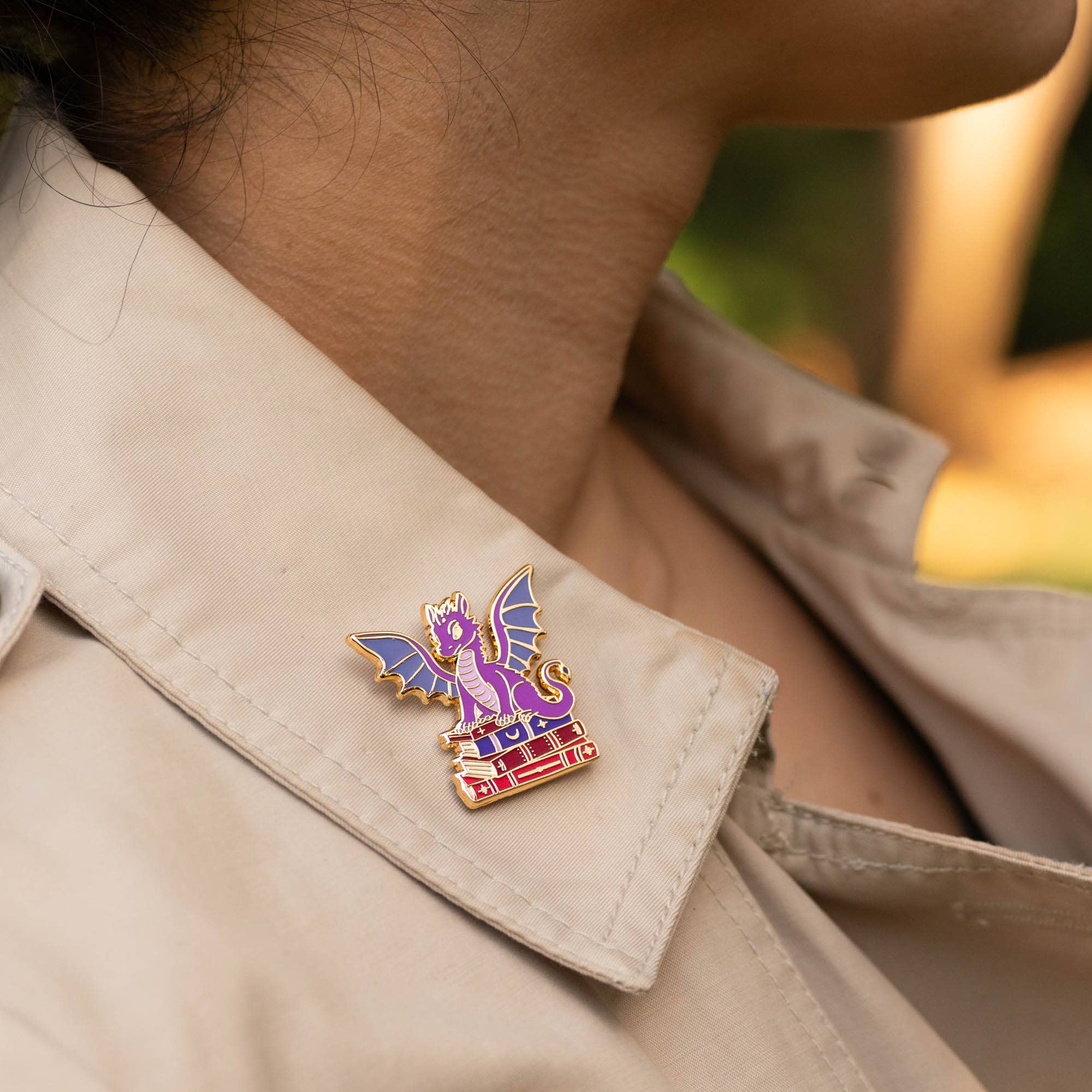 Happily Plants - Wholesale Lapel Pin/Button - Dragon Fantasy Book Pin - Literary Gifts, Fantasy Gifts2