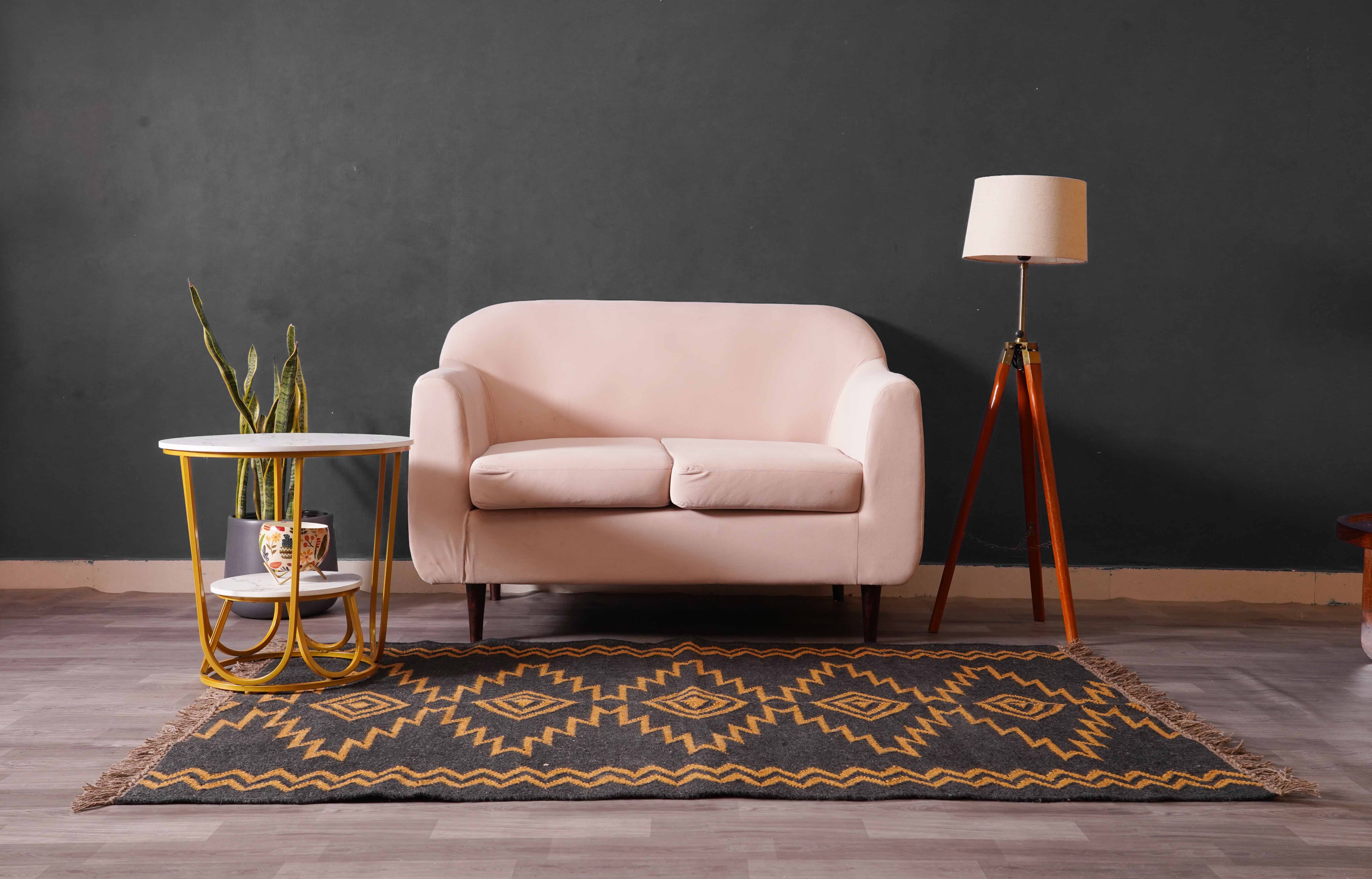 Chouhan Rugs - Wholesale Area Rug - Indian Handmade Black Kilim Jute Rug With Yellow Design Rug3