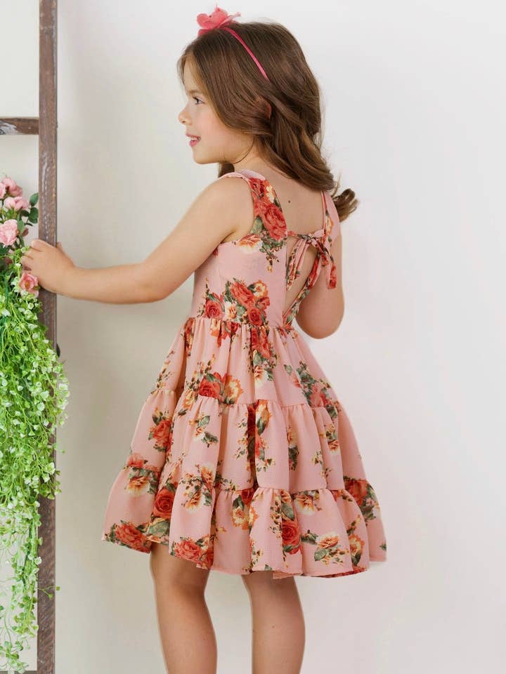 Boho Blossom Tank Tiered Dress for wholesale by Mia Belle Girls • Wholesale