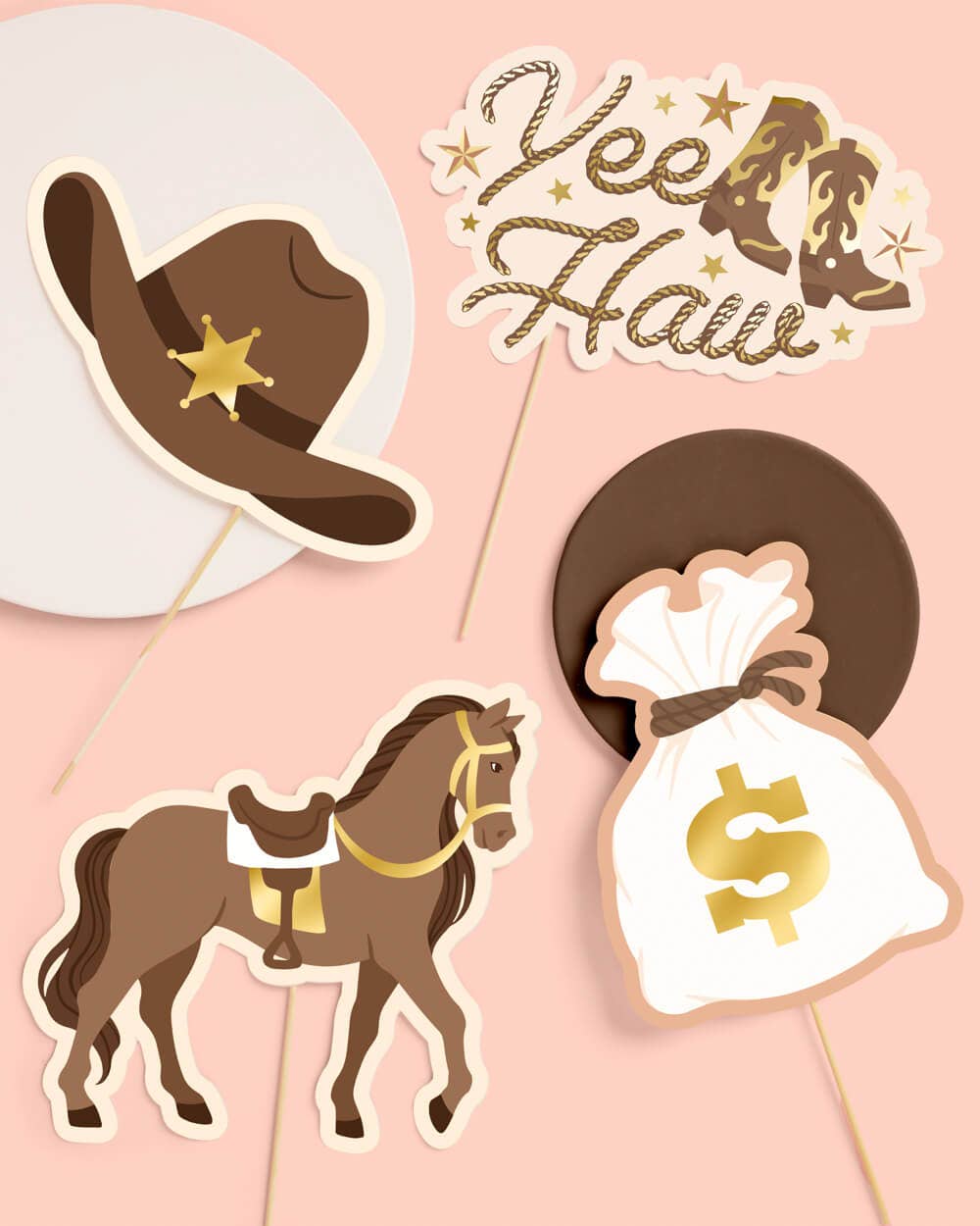 xo, Fetti - Wholesale Party Sign/Banner - Western Rodeo Party Props - 24 pc photo booth set, kids3