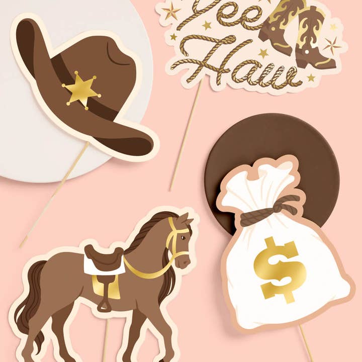 xo, Fetti - Wholesale Party Sign/Banner - Western Rodeo Party Props - 24 pc photo booth set, kids3