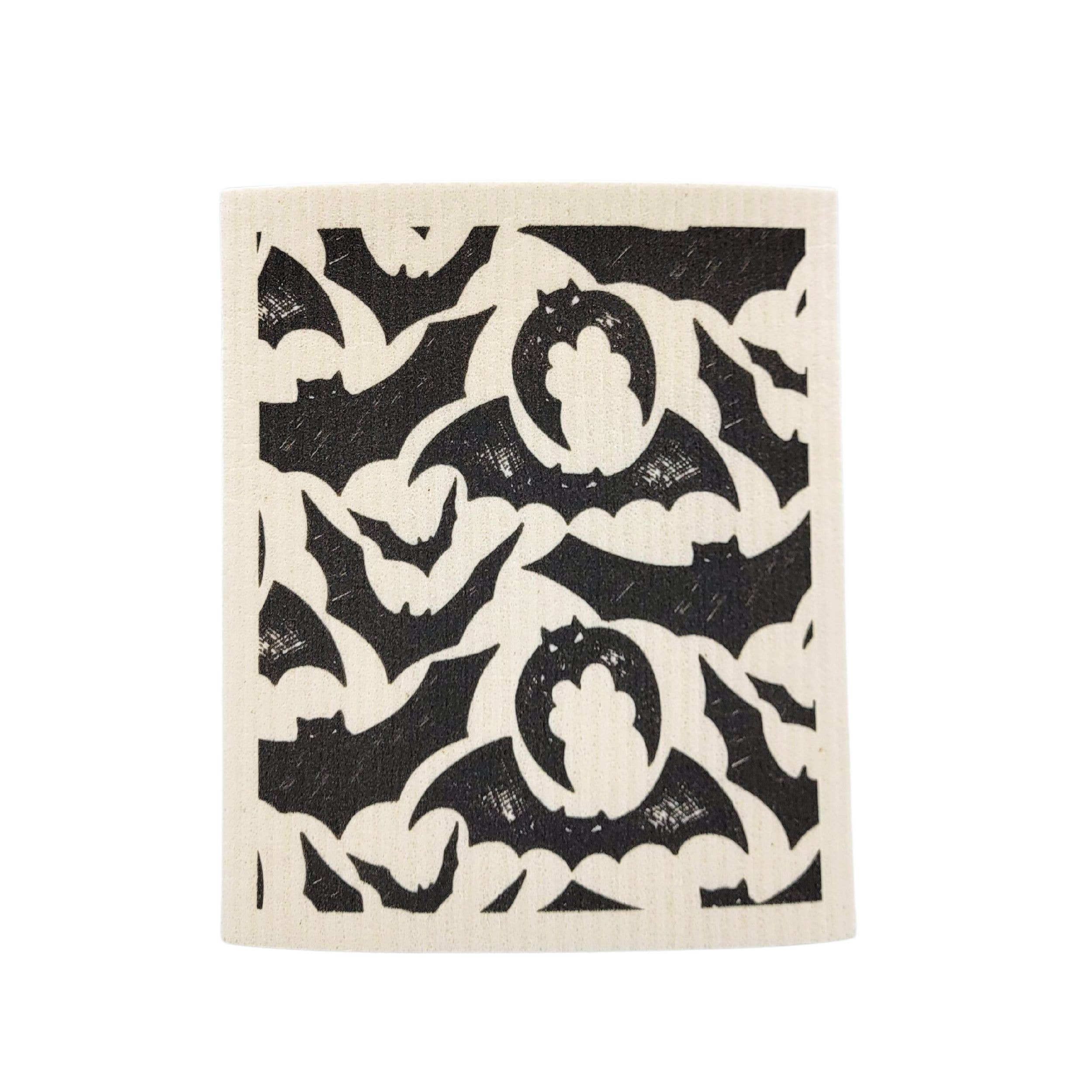 Driftless Studios - Wholesale Dishcloth - Spooky Bat Pattern Swedish Dishcloth - Halloween Decor