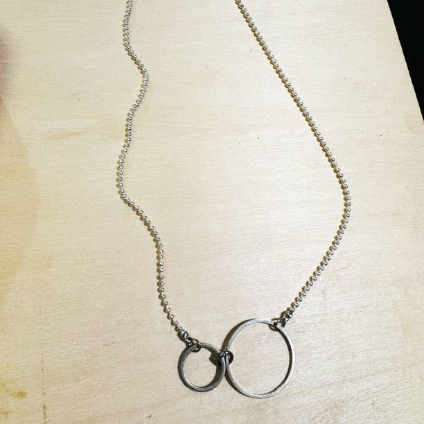 Santore Jewelry Company - Wholesale Pendant/Charm Necklace - Double Circle Necklace – Ballchain or Gemstone Chain2