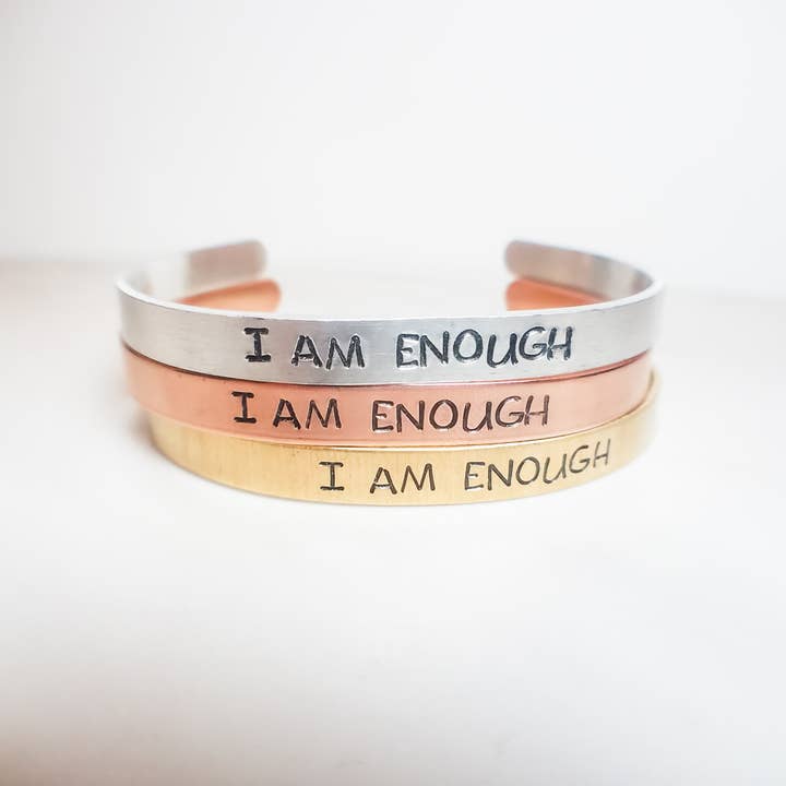 Bracelet I am assez, bracelet manchette ajustable estampillé pour la vente par MKayAccessories