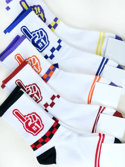 GAME DAY WOMEN'S FOAM HAND COTTON KNIT SOCKS SOCK12552 for wholesale by anbfashion