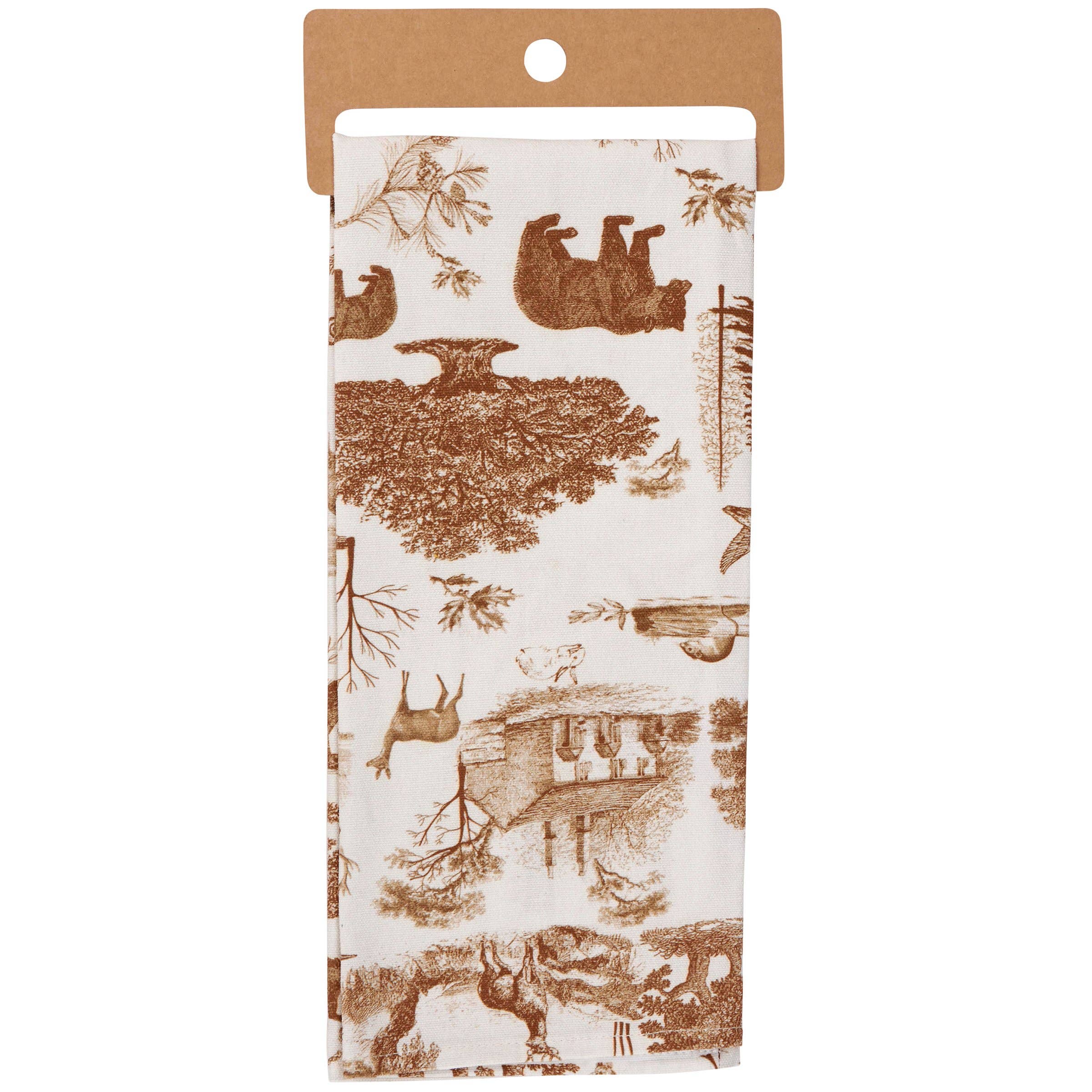 Primitives by Kathy - Wholesale Tea Towel - Cabin Toile Kitchen Towel1
