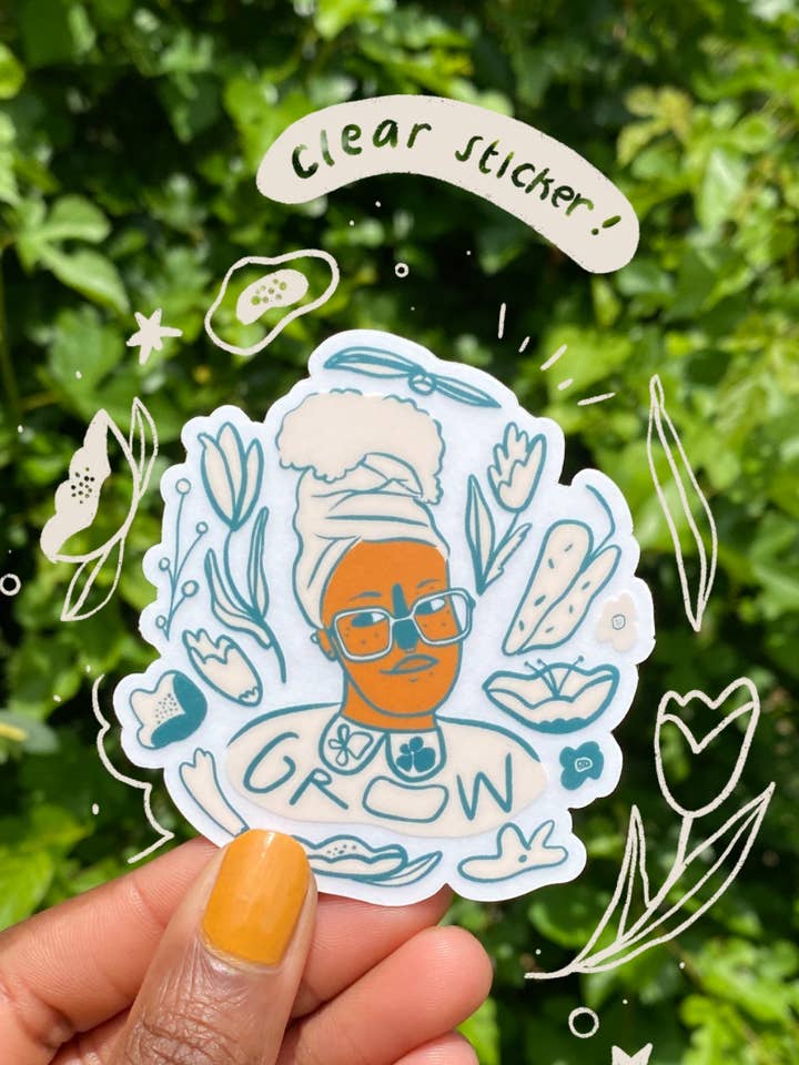 Green Grow Girl Sticker for wholesale by Pretty In Ink Press