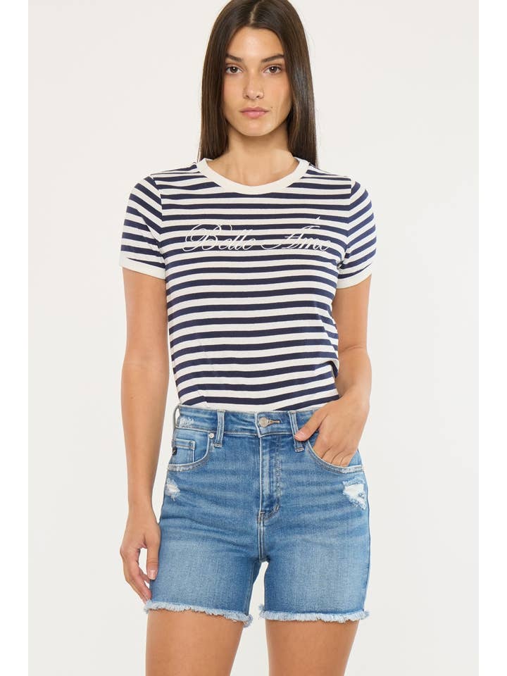 MEDIANO PANTALONES CORTOS DE MEZCLILLA DE TIRO ALTO OPEN PACK-KC9430M de venta al por mayor en Faire