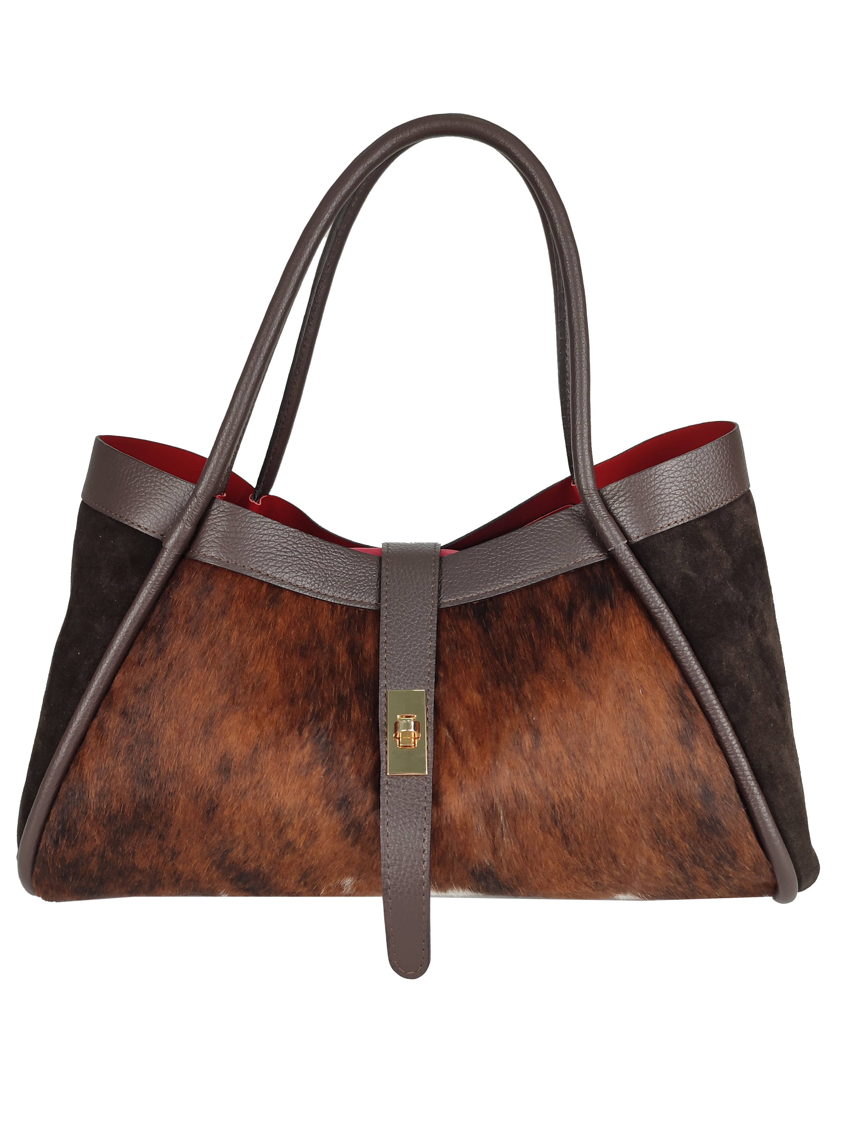 Muccata Suede and pony hair handbag for wholesale on Faire