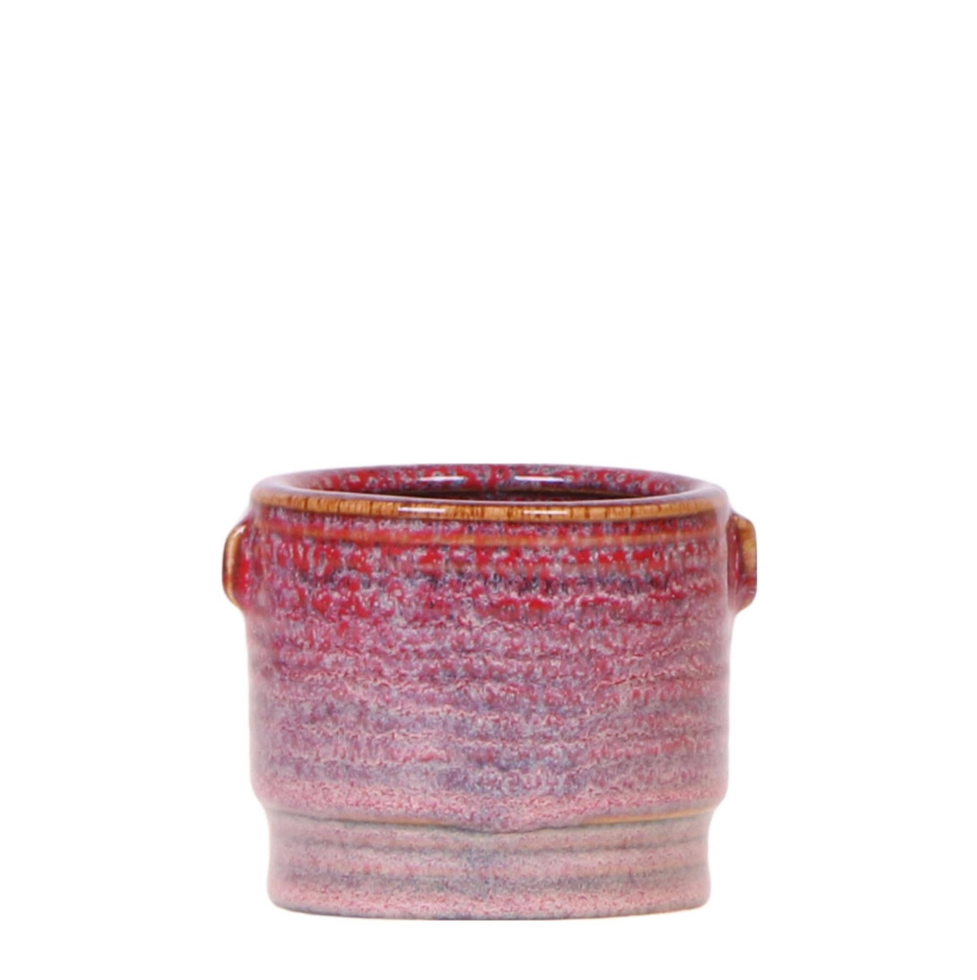 Oasis of Life - Wholesale Plant Pot - Aura Plant Pot – Ø6cm – Retro Planter in Bold Seventies Style – Ceramic Flower Pot with Handles – Decorative Mini Flower Pot for Orchids & Green Plants0