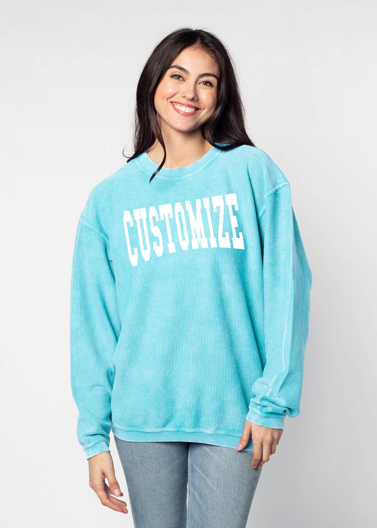 chicka-d - Wholesale Graphic Sweatshirt - Women's - The Original Custom Graphic Corded Crew, Jumbo Squeeze21