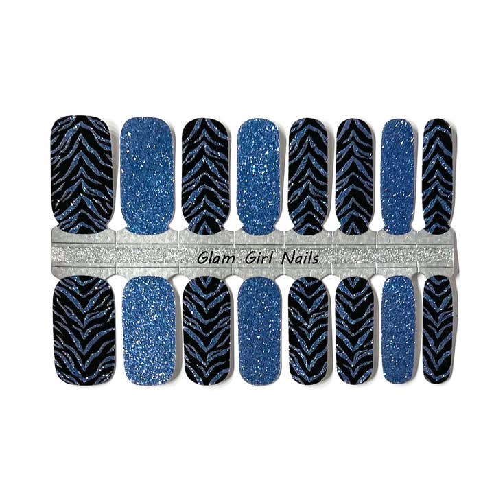 Zebra Sparkle Nail Polish Strips for wholesale by Glam Girl Nails