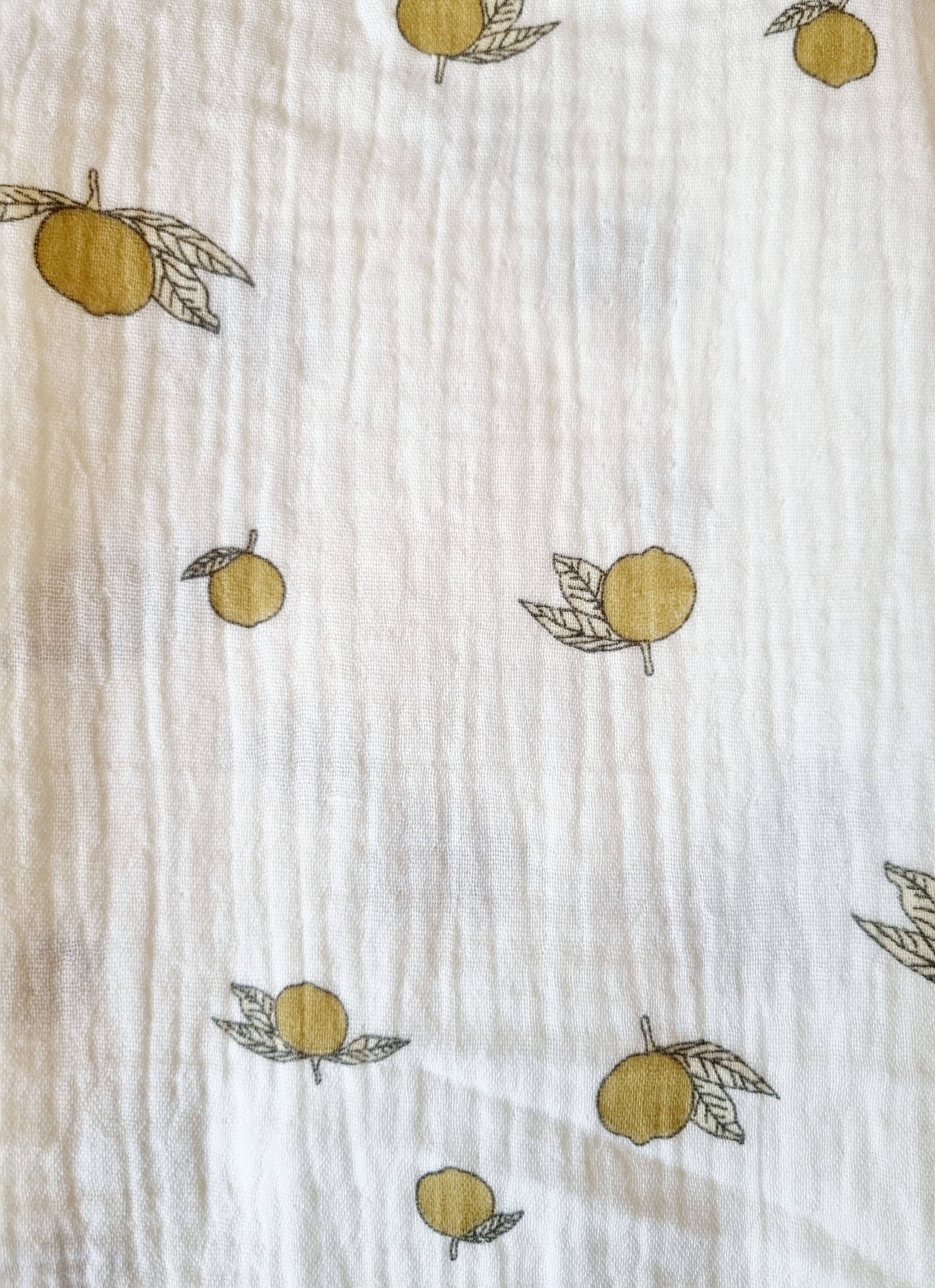 Rammelaartje - Vendita all'ingrosso Copertina avvolgente - Neonati - Panno idrofilo 60x80 cm con stampa limoni1