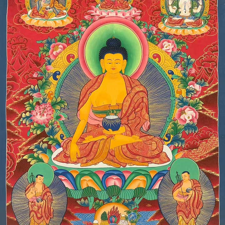 Shakyamuni Boeddha Thangka voor wholesale door Art Of Tibet
