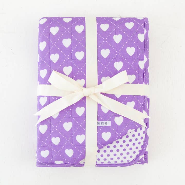 Manta Infantil Acolchada de Bambú Heart To Get - Púrpura para venta al por mayor de Dreamiere