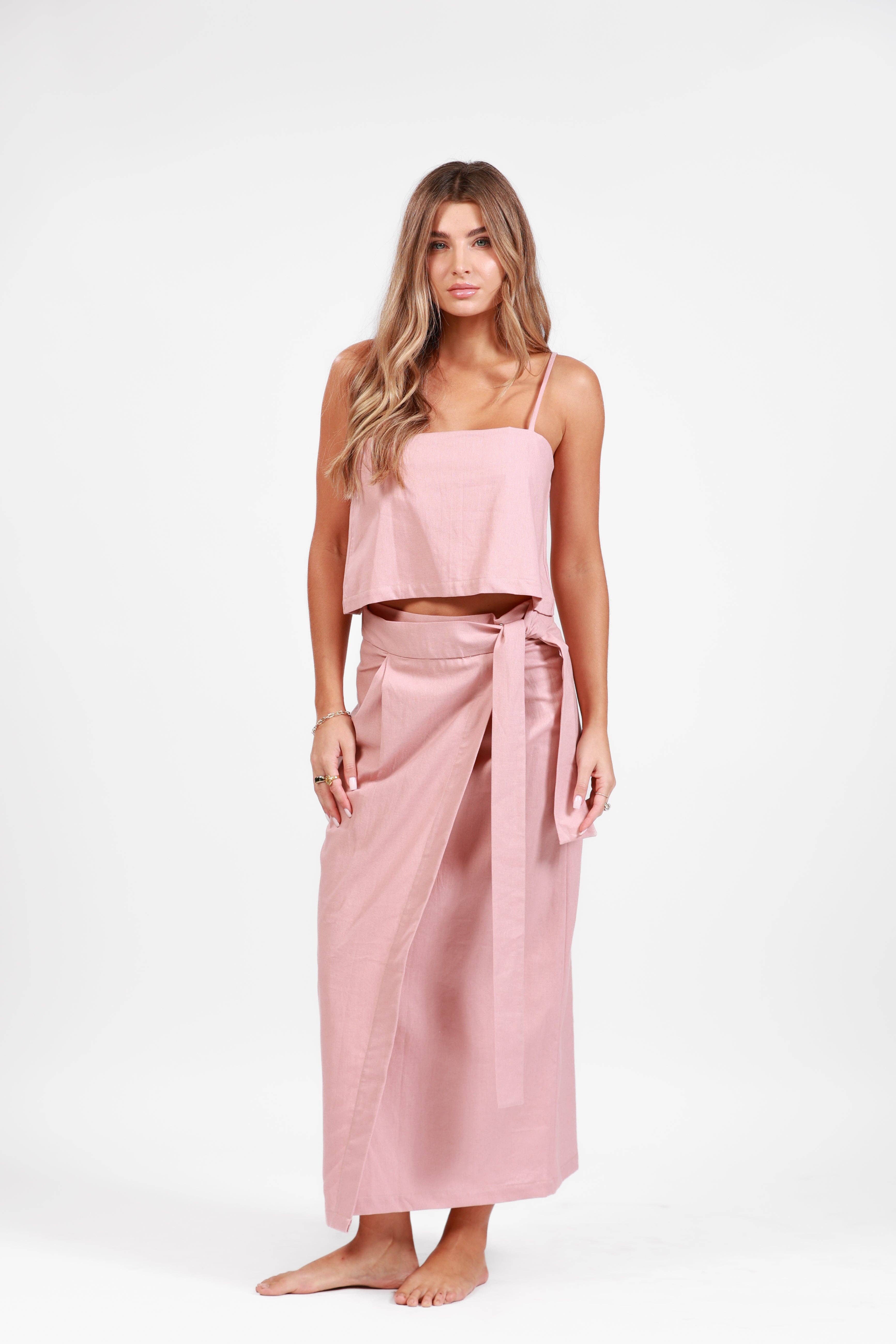 Salty Weekend - Wholesale Skirt - Women's - ST. BARTH ROSE CECILE LONG SKIRT0