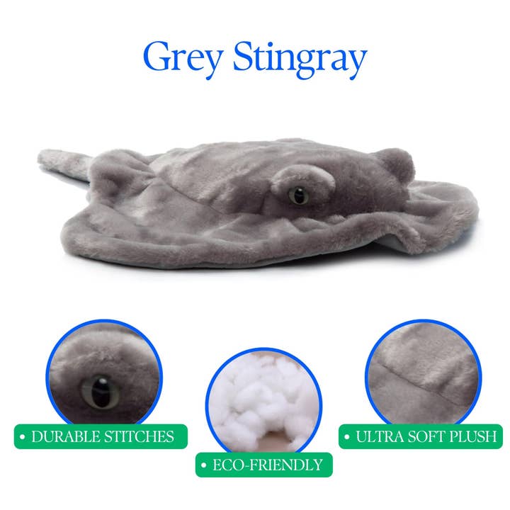 The Petting Zoo – wholesale Stuffed/plush toy – Kids & baby – 22" (56cm) Stingray Grey Sea Life1