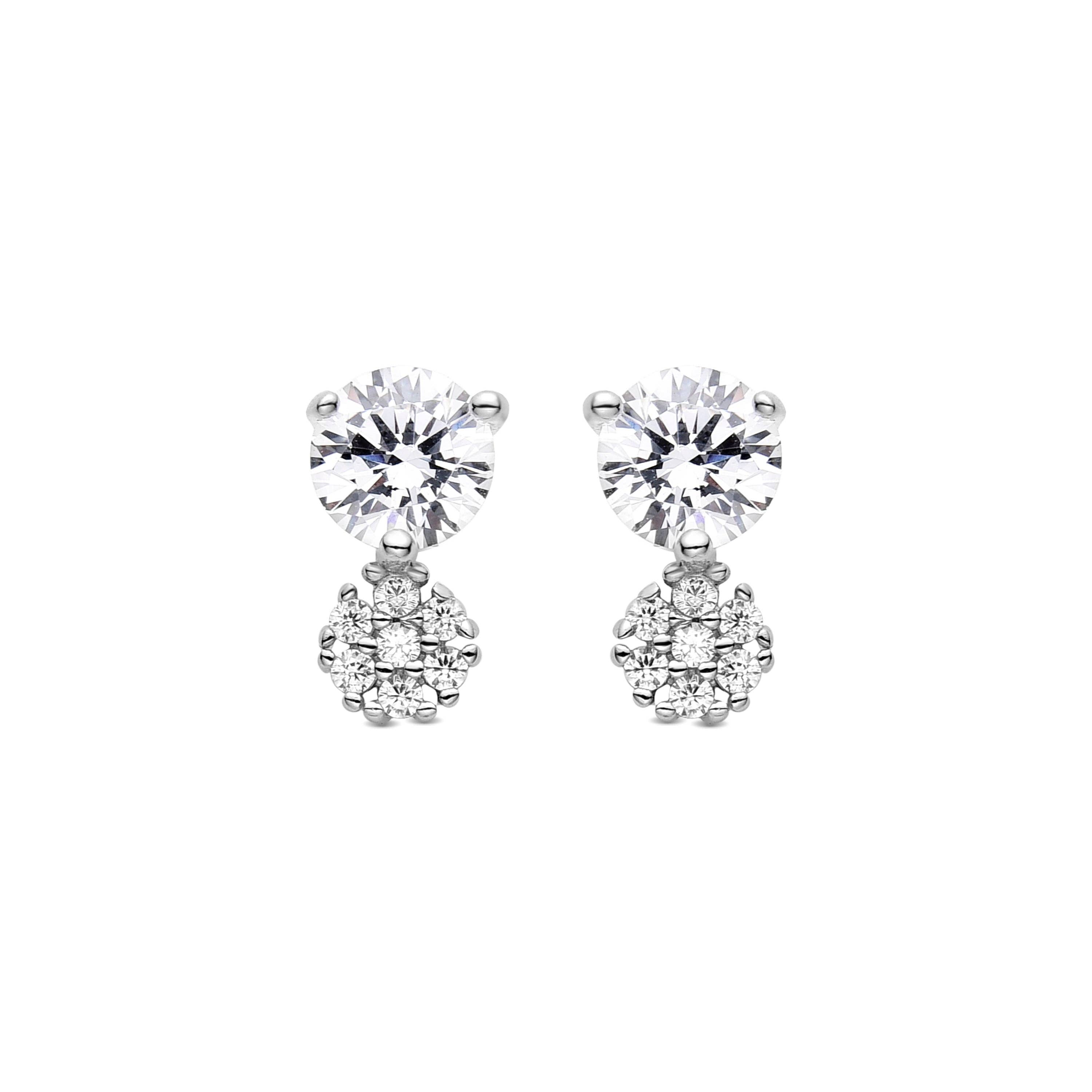 Luxenter - Venta al por mayor Pendientes colgantes - Pendientes de Plata de Ley 925 con Circonita Brillante acabados en rodio - Nez0