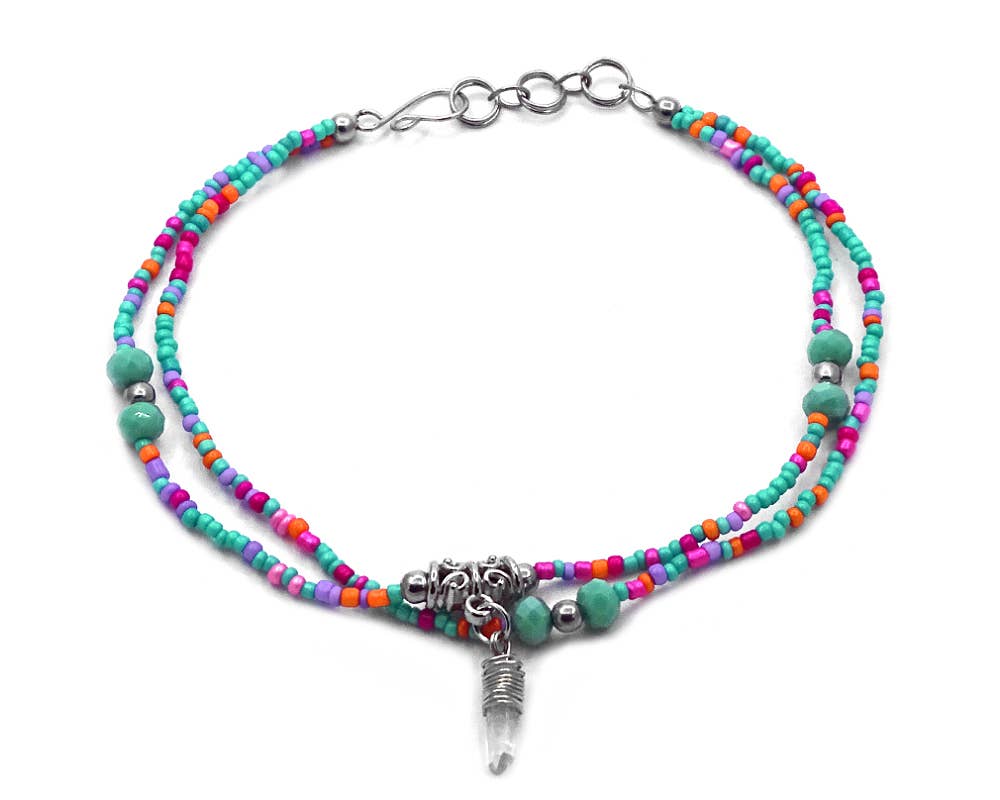 Pichincha - Vente Bracelets de cheville - Bracelet de cheville multibrins orné de perles Crystal Point1