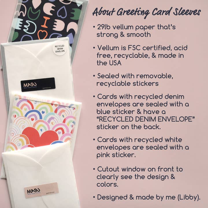 MASU - Wholesale Thank You Card - Playful Peach Fuzz Thank You Recycled Greeting Card6