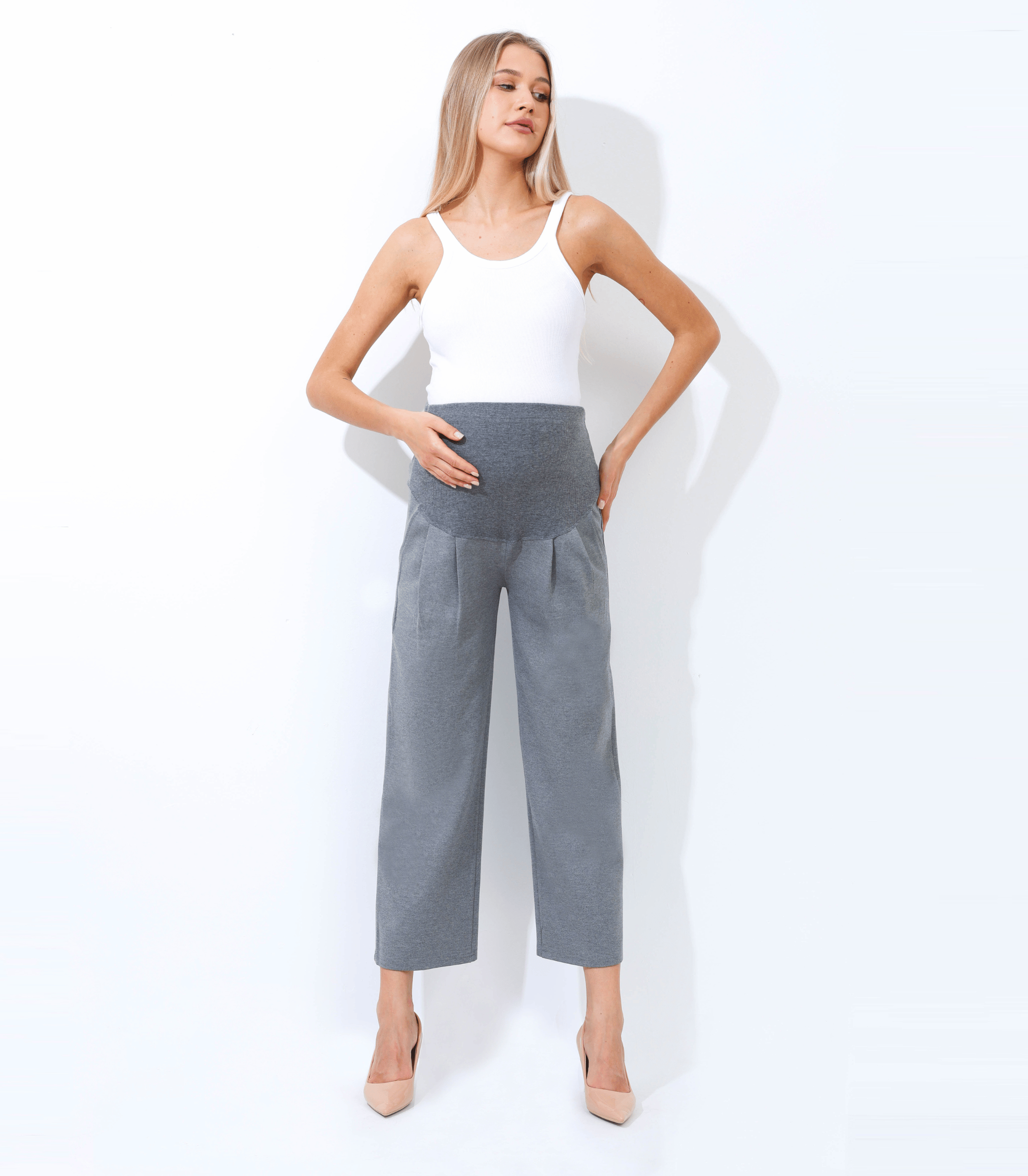 Alina Mae Maternity - Wholesale Pants - Maternity - Maternity Wide Leg Pant Wear to Work Office Pants2