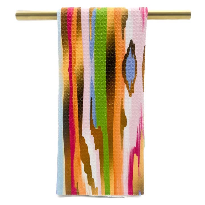 Botanical Abstract Marble Tea Towel for wholesale by Rachel Brooks Design, LLC