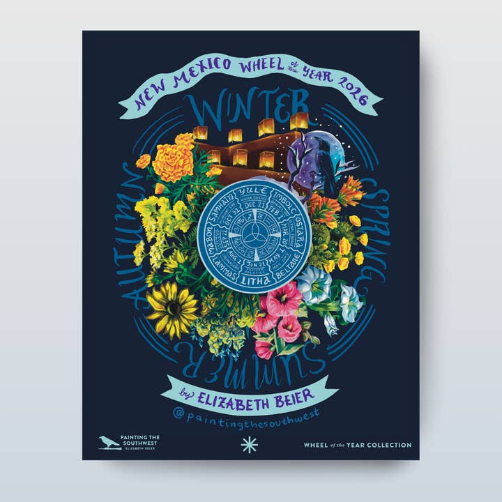 Roue de l'année du Nouveau-Mexique 2026 : Affiche 11x14 pour la vente par Painting the Southwest