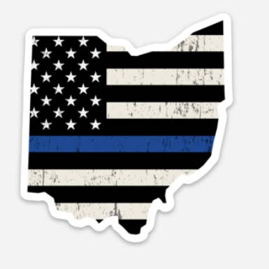 Ohio Police - Blue Line Sticker for wholesale by Mistakes on The Lake