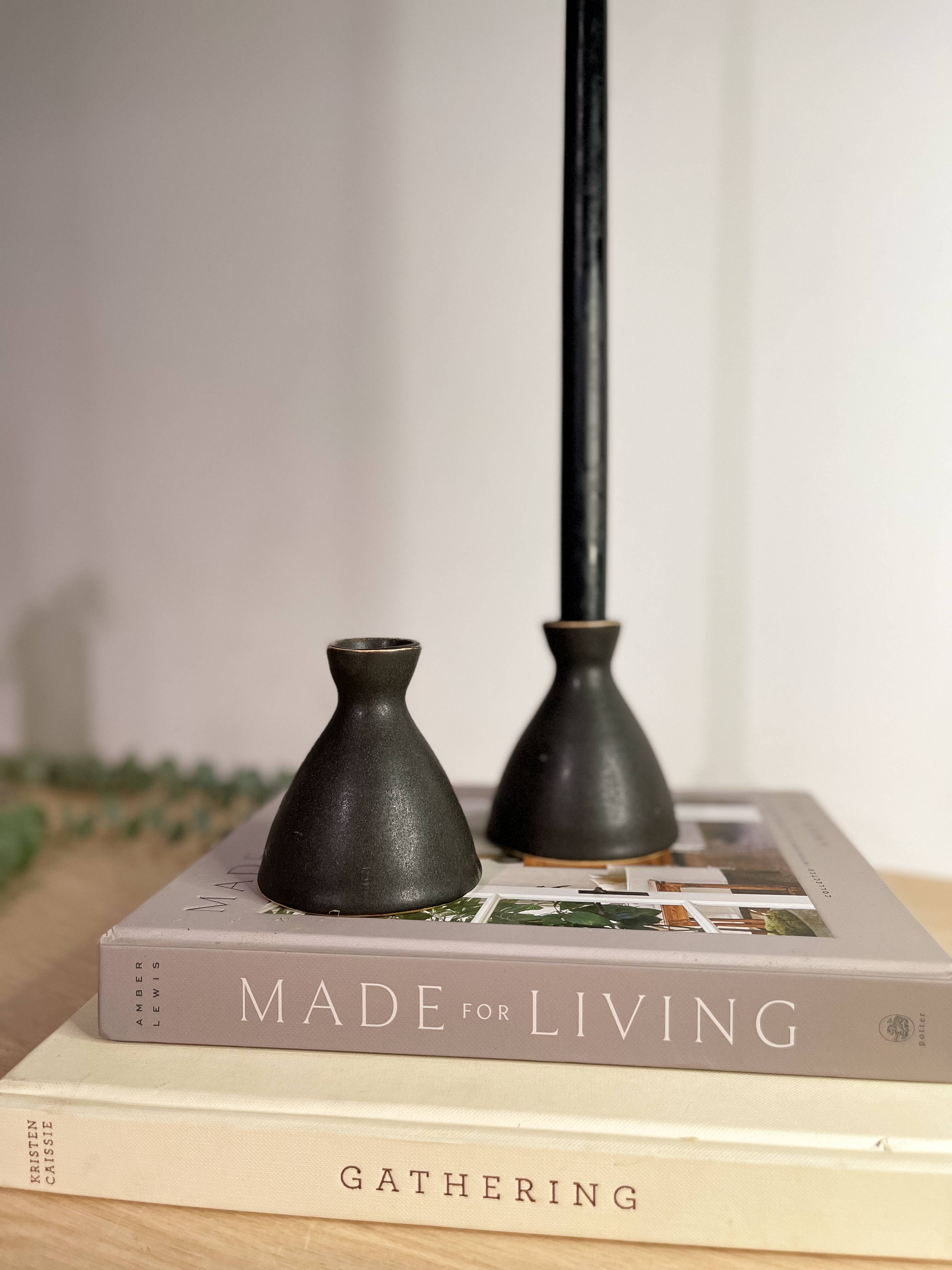 JordanBCeramics - Wholesale Candle holder - Matte Black Ceramic Candle Taper Holder1