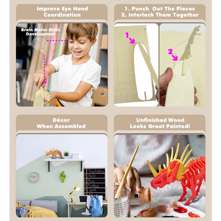 Cota Global - Wholesale Puzzle - Kids - 3D Puzzles - Styracosaurus Lr2