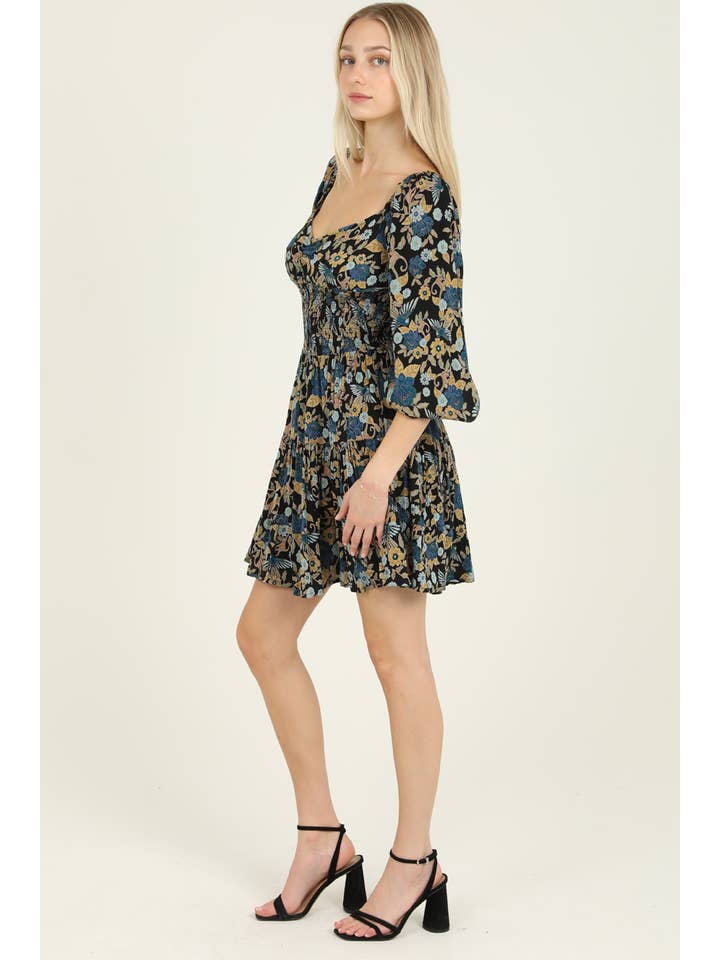 ANGIE - Wholesale Dress - Women's - C4A47-A882 SWEETHEART NECK SMOCKED WAIST DRESS